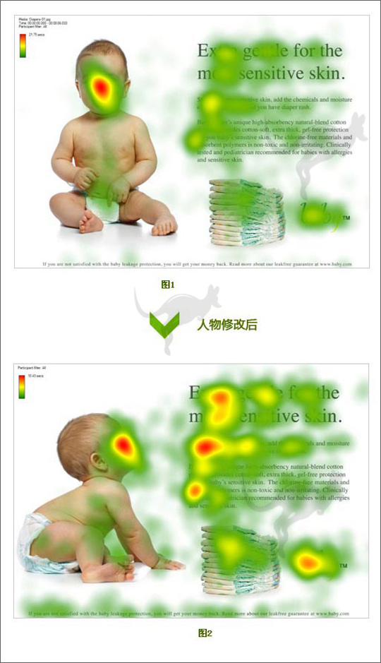 婴儿纸尿裤的平面广告视线热点分析 婴儿纸尿裤的平面广告视线热点分析