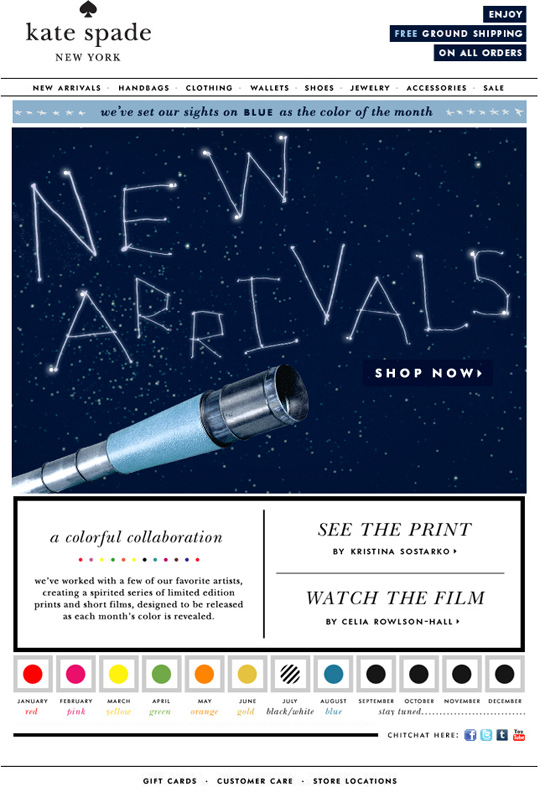 Headline：new arrivals + the color of the month is…