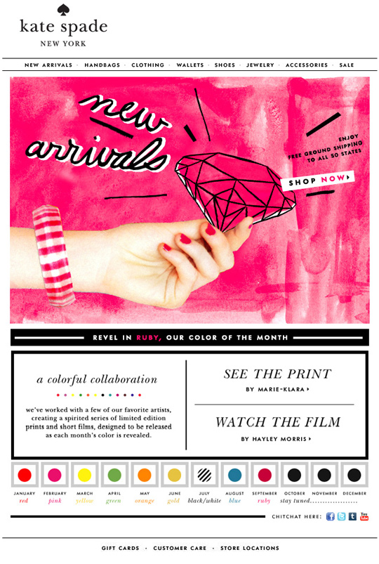 Headline：new arrivals + the color of the month is…